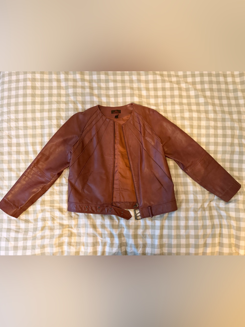 Women's Danier Brown Leather Belted Jacket